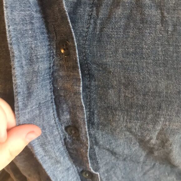 Rag & bone leather trim chambray button down - Picture 4 of 10